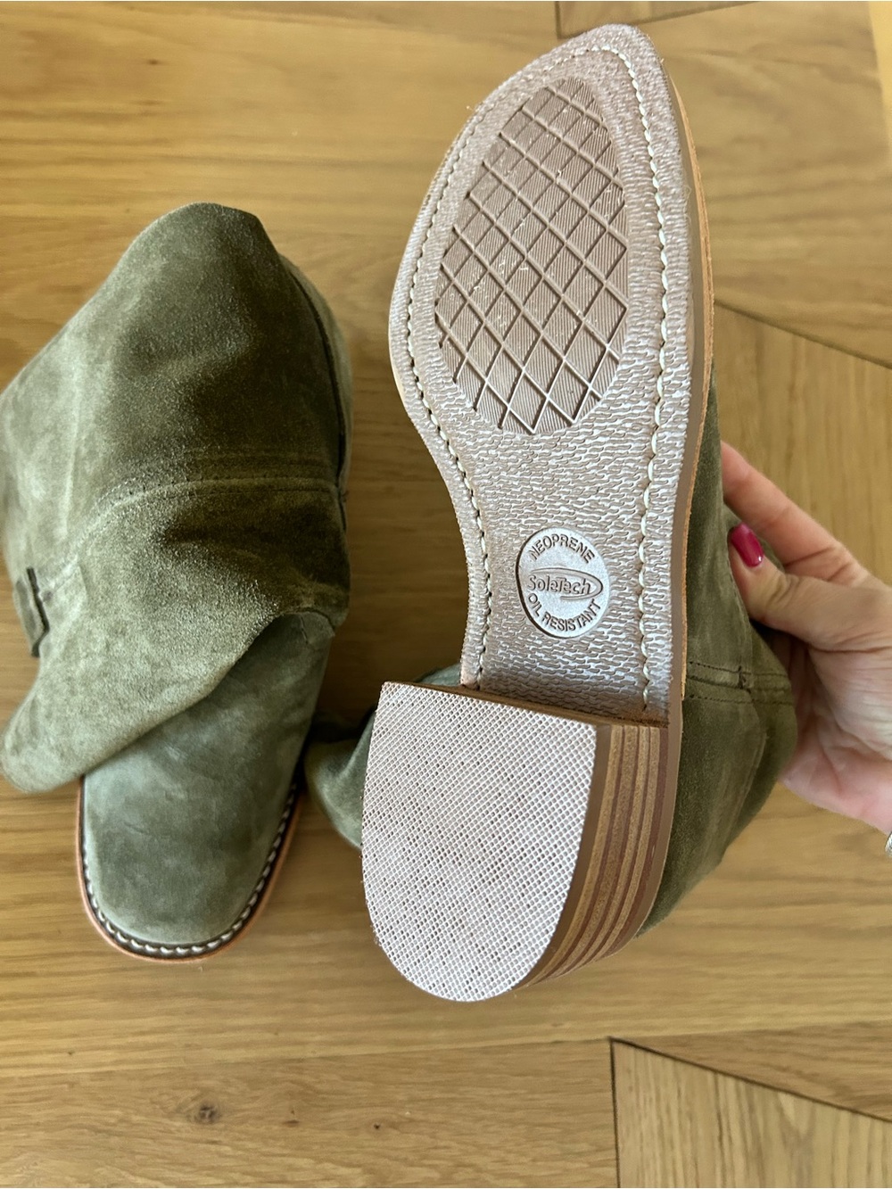 Frye Campus 12R Boots Olive Suede - Picture 6 of 6